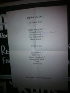 Set list stand-up Stockholm